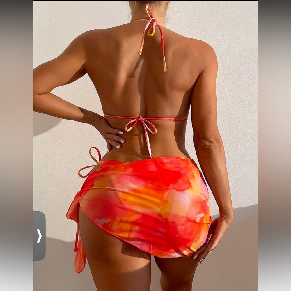 Orange Red Bikini Set - Picture 2 of 3
